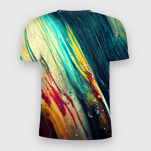 Мужская спорт-футболка Темные и яркие потеки краски / 3D-принт – фото 2