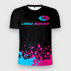 Мужская спорт-футболка Land Rover - neon gradient: символ сверху