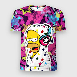 Мужская спорт-футболка Гомер Симпсон в звёздном балахоне!