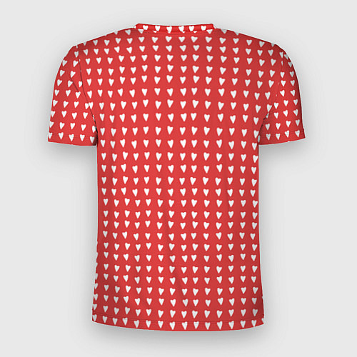 Мужская спорт-футболка Красные сердечки паттерн / 3D-принт – фото 2
