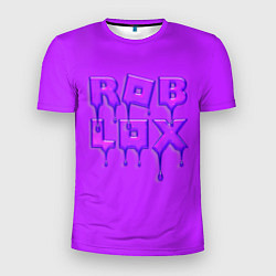 Футболка спортивная мужская Roblox red - Роблокс лого с подтеками, цвет: 3D-принт