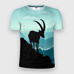 Мужская спорт-футболка Горный козел и горы