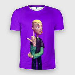 Мужская спорт-футболка Lil Peep На Фиолетовом Фоне
