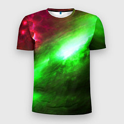 Мужская спорт-футболка Зеленый космос бесконечность