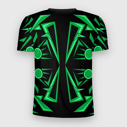Мужская спорт-футболка Геометрический узор зеленый geometric / 3D-принт – фото 2
