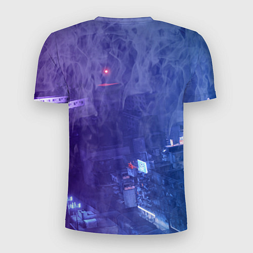 Мужская спорт-футболка Stray - kot - neon / 3D-принт – фото 2