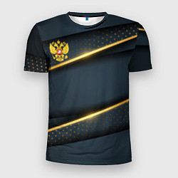 Мужская спорт-футболка Russia luxury gold