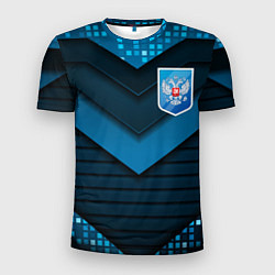 Футболка спортивная мужская Russia abstract blue, цвет: 3D-принт