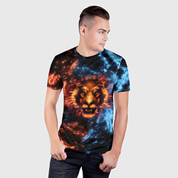 Футболка спортивная мужская Огонь и вода - лев, цвет: 3D-принт — фото 2