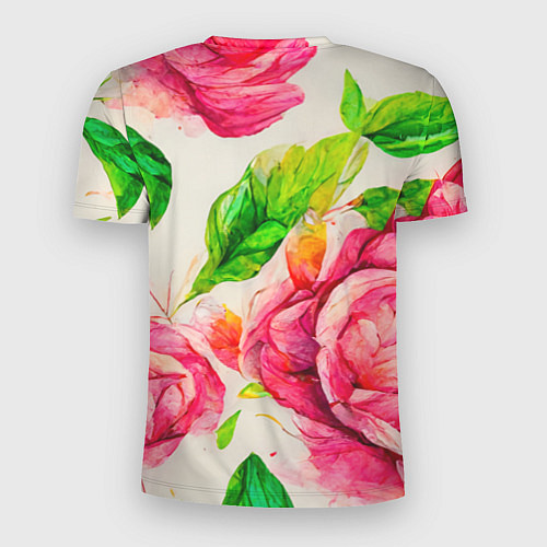 Мужская спорт-футболка Яркие выразительные розы / 3D-принт – фото 2