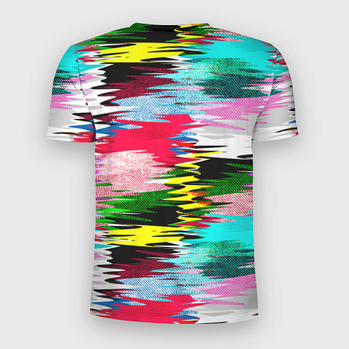 Мужская спорт-футболка Абстрактный многоцветный неоновый узор / 3D-принт – фото 2
