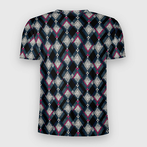 Мужская спорт-футболка Классический ромбовидный текстурированный узор на / 3D-принт – фото 2