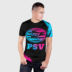 Футболка спортивная мужская PSV - neon gradient, цвет: 3D-принт — фото 2