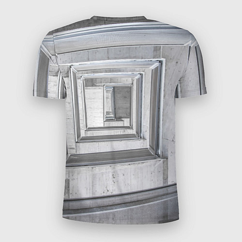Мужская спорт-футболка Абстрактная спираль из блоков / 3D-принт – фото 2
