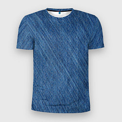 Мужская спорт-футболка Деним - джинсовая ткань текстура