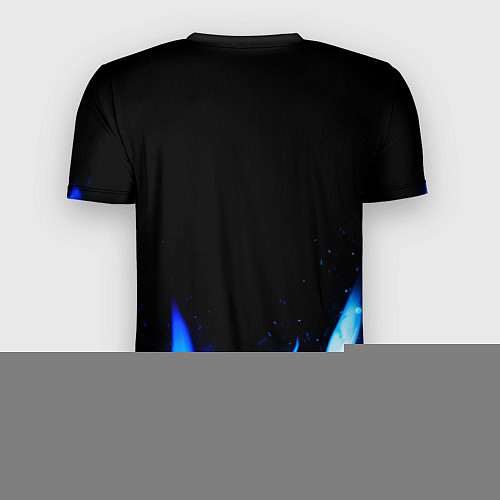 Мужская спорт-футболка Iron Maiden blue fire / 3D-принт – фото 2