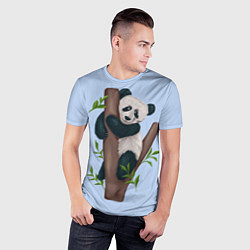 Футболка спортивная мужская Забавная панда на дереве, цвет: 3D-принт — фото 2