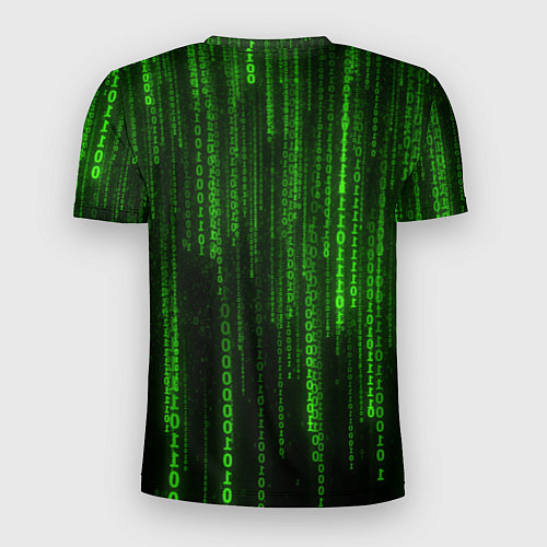 Мужская спорт-футболка Двоичный код зеленый / 3D-принт – фото 2
