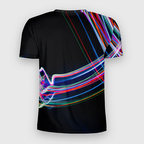 Мужская спорт-футболка Неоновые линии во тьме / 3D-принт – фото 2