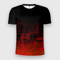 Мужская спорт-футболка Черный однотонный и гранжевый красный