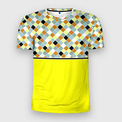 Мужская спорт-футболка Желтый неоновый комбинированный узор