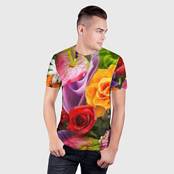Футболка спортивная мужская Прекрасный цветочный букет, цвет: 3D-принт — фото 2