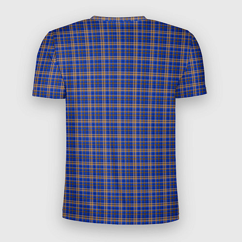Мужская спорт-футболка Синий с горчичным в клетку / 3D-принт – фото 2