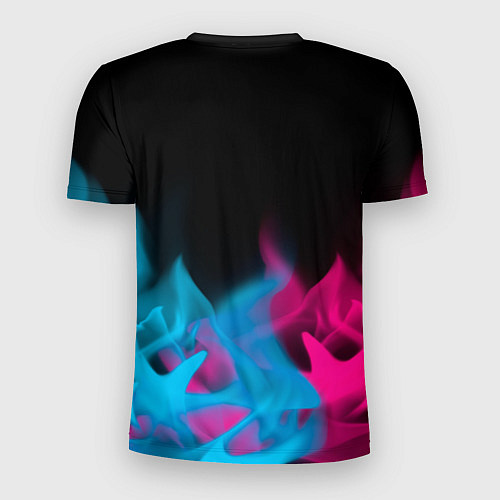 Мужская спорт-футболка Destiny - neon gradient: символ сверху / 3D-принт – фото 2