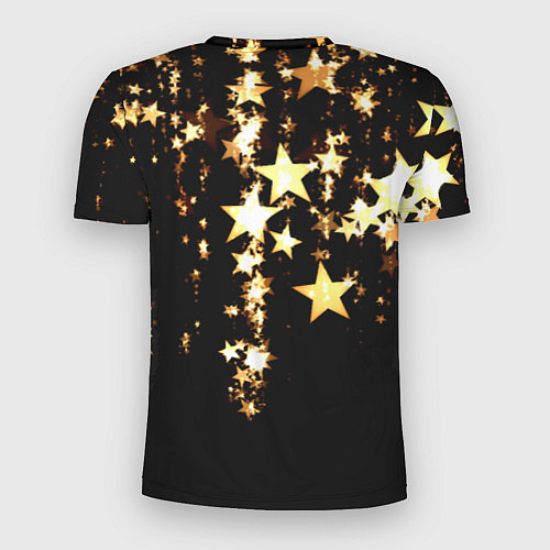 Мужская спорт-футболка Золотые праздничные звезды / 3D-принт – фото 2