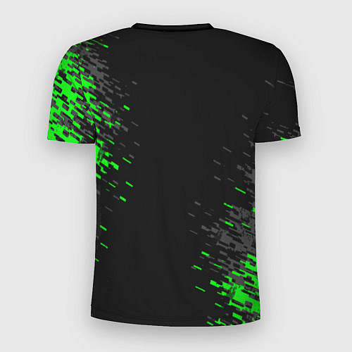 Мужская спорт-футболка Билли Айлиш зелёная краска / 3D-принт – фото 2