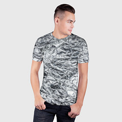 Футболка спортивная мужская Фольга и серебро в модном дизайне, цвет: 3D-принт — фото 2