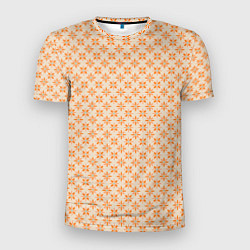 Мужская спорт-футболка Оранжевые геометрические цветы