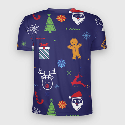 Мужская спорт-футболка Новый год олени, ангелы, снежинки / 3D-принт – фото 2