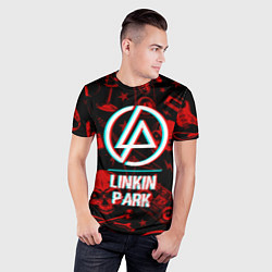 Футболка спортивная мужская Linkin Park rock glitch, цвет: 3D-принт — фото 2