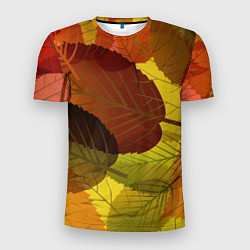 Футболка спортивная мужская Осенние крупные листья, цвет: 3D-принт