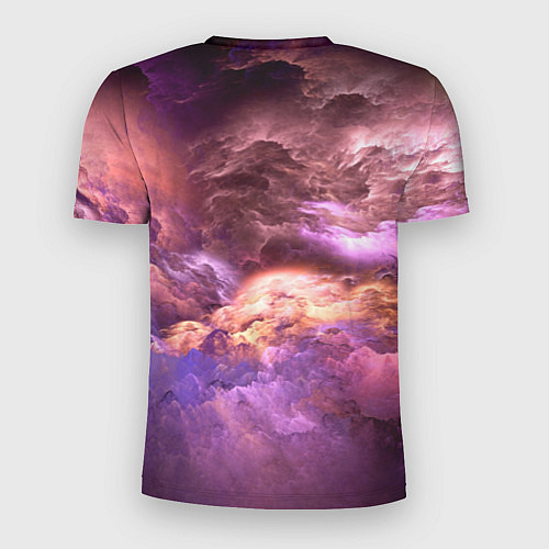 Мужская спорт-футболка Необычное фиолетовое облако / 3D-принт – фото 2
