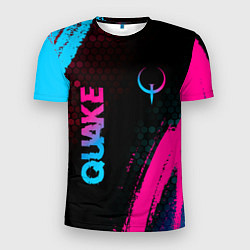 Мужская спорт-футболка Quake - neon gradient: надпись, символ