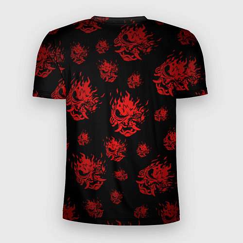 Мужская спорт-футболка Samurai - Красный паттерн - Cyberpunk / 3D-принт – фото 2