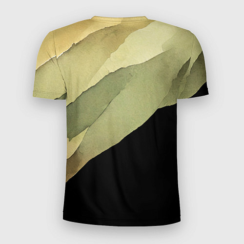 Мужская спорт-футболка Акварельные полосы на черном фоне / 3D-принт – фото 2