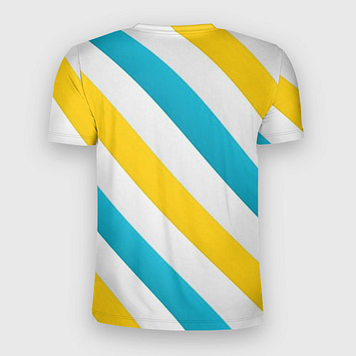 Мужская спорт-футболка Желтые и синие полосы / 3D-принт – фото 2