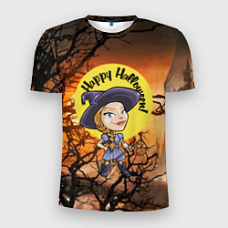 Мужская спорт-футболка Happy Halloween - Witch