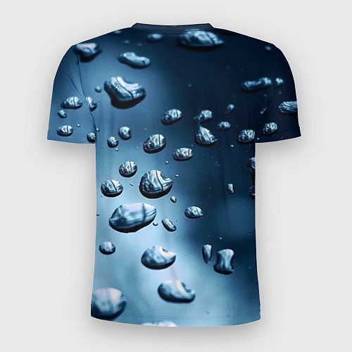 Мужская спорт-футболка Капли воды на матовом стекле - текстура / 3D-принт – фото 2