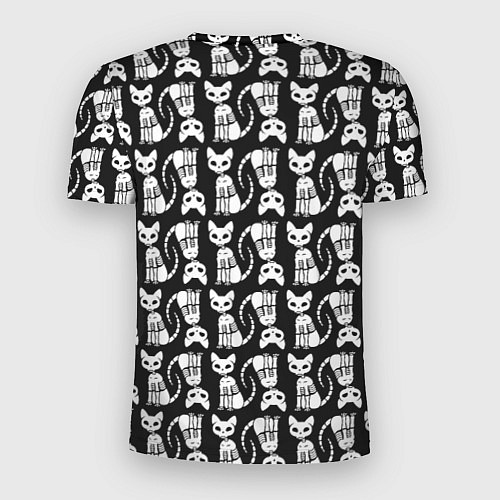 Мужская спорт-футболка Скелет кошки - Halloween pattern / 3D-принт – фото 2