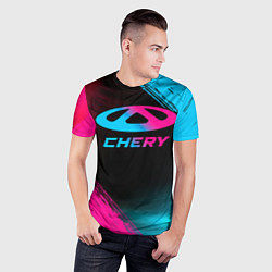 Футболка спортивная мужская Chery - neon gradient, цвет: 3D-принт — фото 2