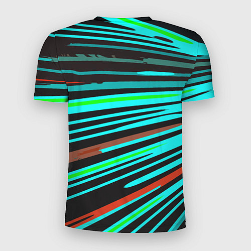 Мужская спорт-футболка Расходящиеся неоновые лучи / 3D-принт – фото 2