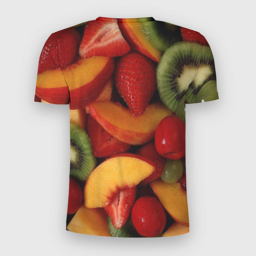 Мужская спорт-футболка Фруктово ягодный фон / 3D-принт – фото 2