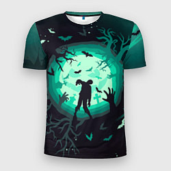 Мужская спорт-футболка Хэллоуин - Гуляющие мертвецы