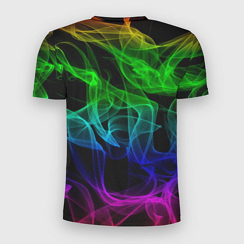 Мужская спорт-футболка Разноцветный неоновый дым / 3D-принт – фото 2