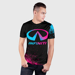 Футболка спортивная мужская Infiniti - neon gradient, цвет: 3D-принт — фото 2