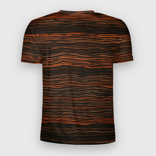 Мужская спорт-футболка Оранжевые абстрактные волны материи / 3D-принт – фото 2